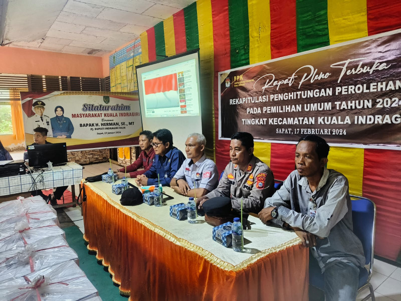 Kapolsek Kuindra Hadiri Pembukaan Sidang Pleno Rekapitulasi Hasil Penghitungan Suara Pemilu 2024 Tingkat Kecamatan