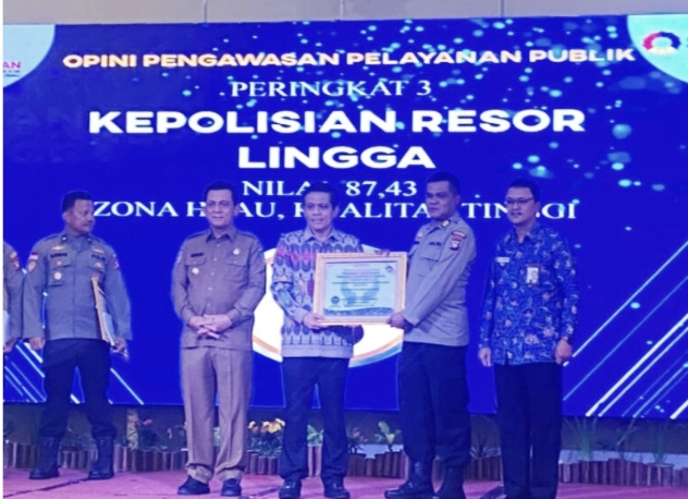 Polres Lingga Berhasil Meraih Penghargaan Dari Ombudsman RI.