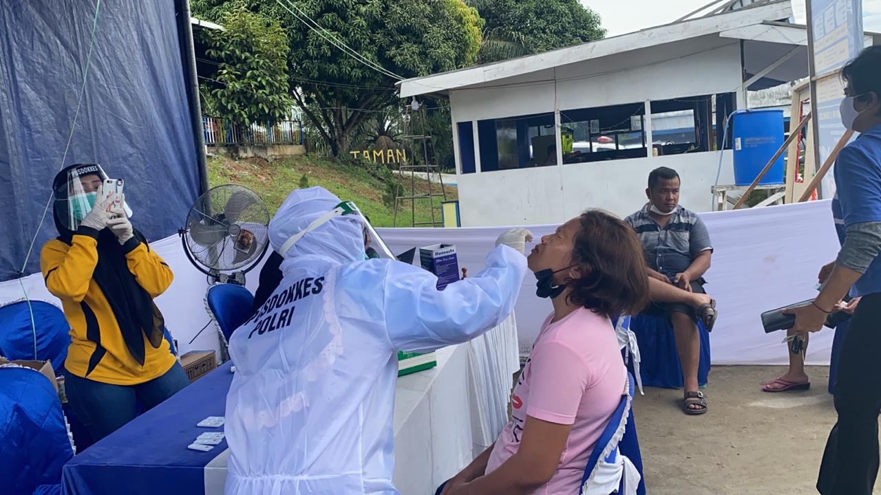 Berikut Laporan Pelaksanaan Rapid Test Antigen di Perbatasan Riau-Jambi dari Polres Inhil