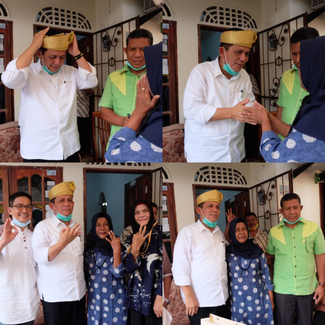 Dukung AMAN, Warga Indonusa Lestari Hadiahkan Tanjak ke Ansar Ahmad