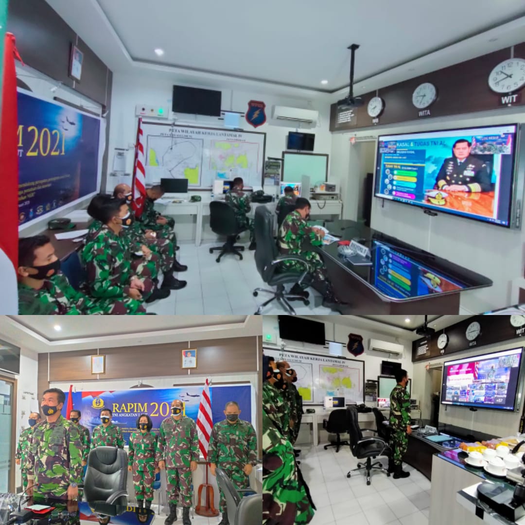Danlantamal IV Melalui Daring Ikut Rapim TNI AL  2021