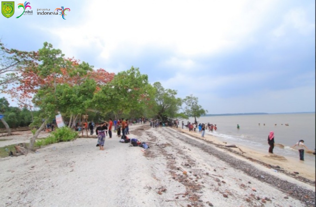 Keindahan Pantai Solop Inhil yang 'Diselimuti' Pasir Sersah Disepanjang Bibir Pantai