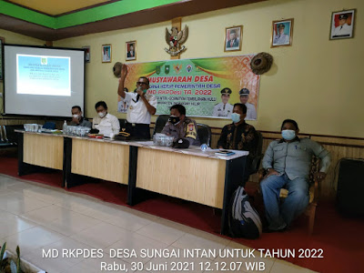 Pemdes Sungai Intan Melaksanakan Musyawarah Desa RKPDes Untuk Tahun 2022