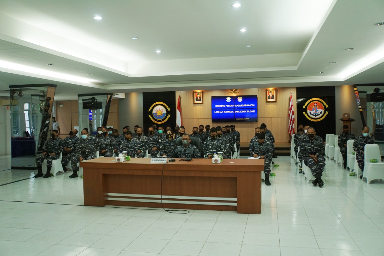 Lantamal IV Selaku Kogasgabhantai Ikuti Briefing Pelaku Latihan Armada Jaya XXXIX TA 2021