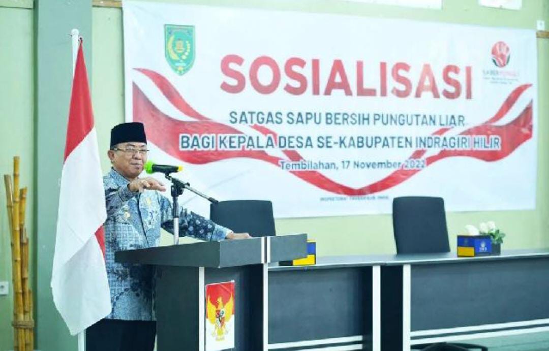 Ciptakan Pemerintahan Desa yang Bersih, Bupati Inhil HM Wardan Buka Sosialisasi Satgas Saber Pungli