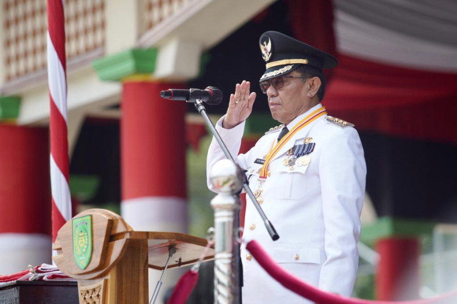 Bupati Inhil HM Wardan Jadi Irup Pengibaran Bendera HUT RI ke-78