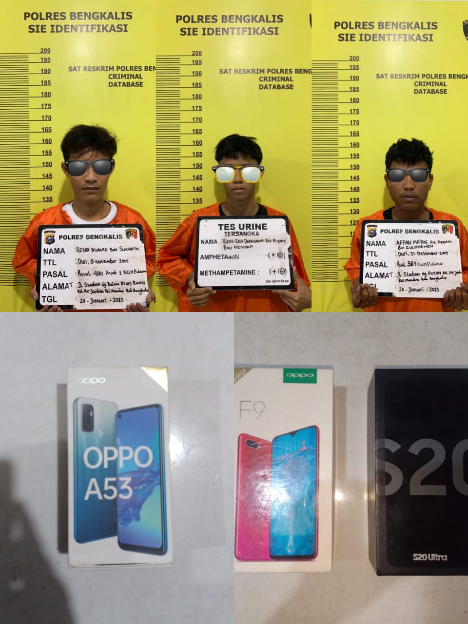 Tim Opsnal 125 Satreskrim Polres Bengkalis Amankan Pelaku Pencurian Handphone