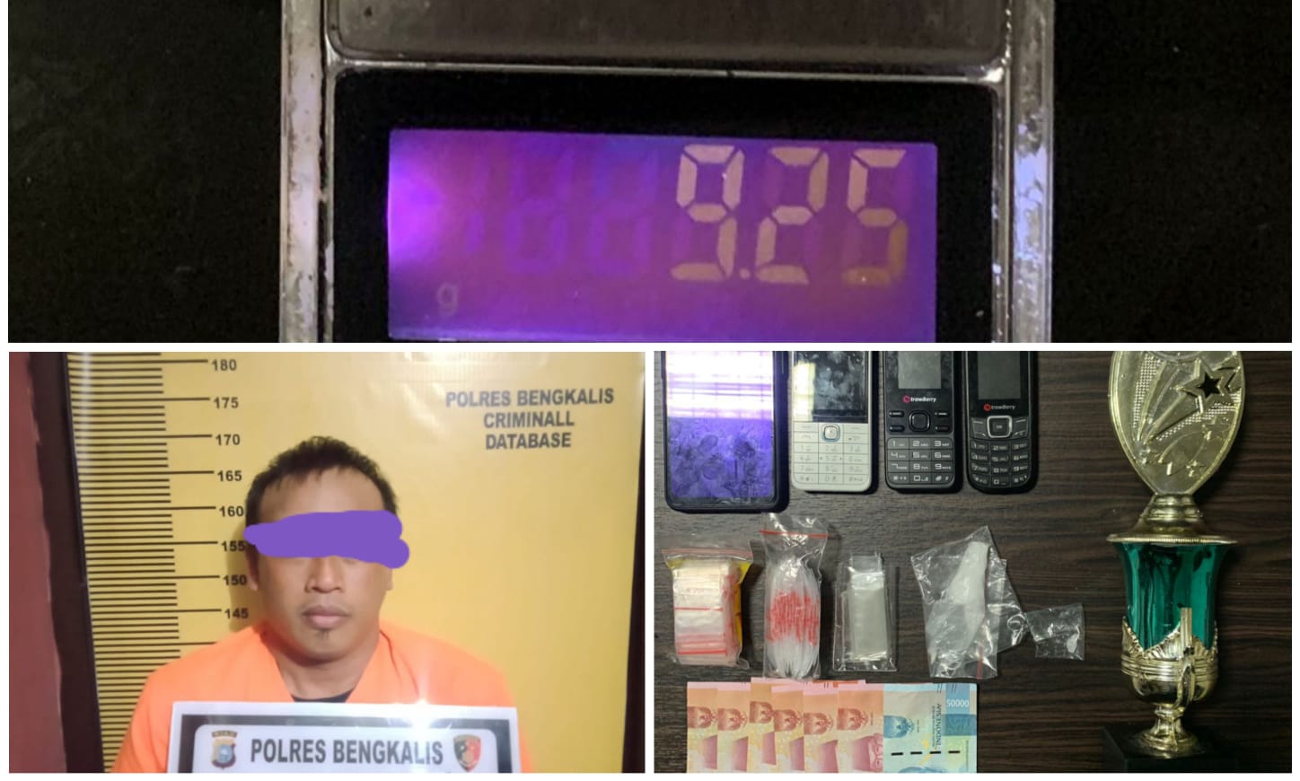 Bandar Narkotika Berhasil di Bekuk Satres Narkoba Polres Bengkalis Berikut BB Sabu Berat 9,25 gram