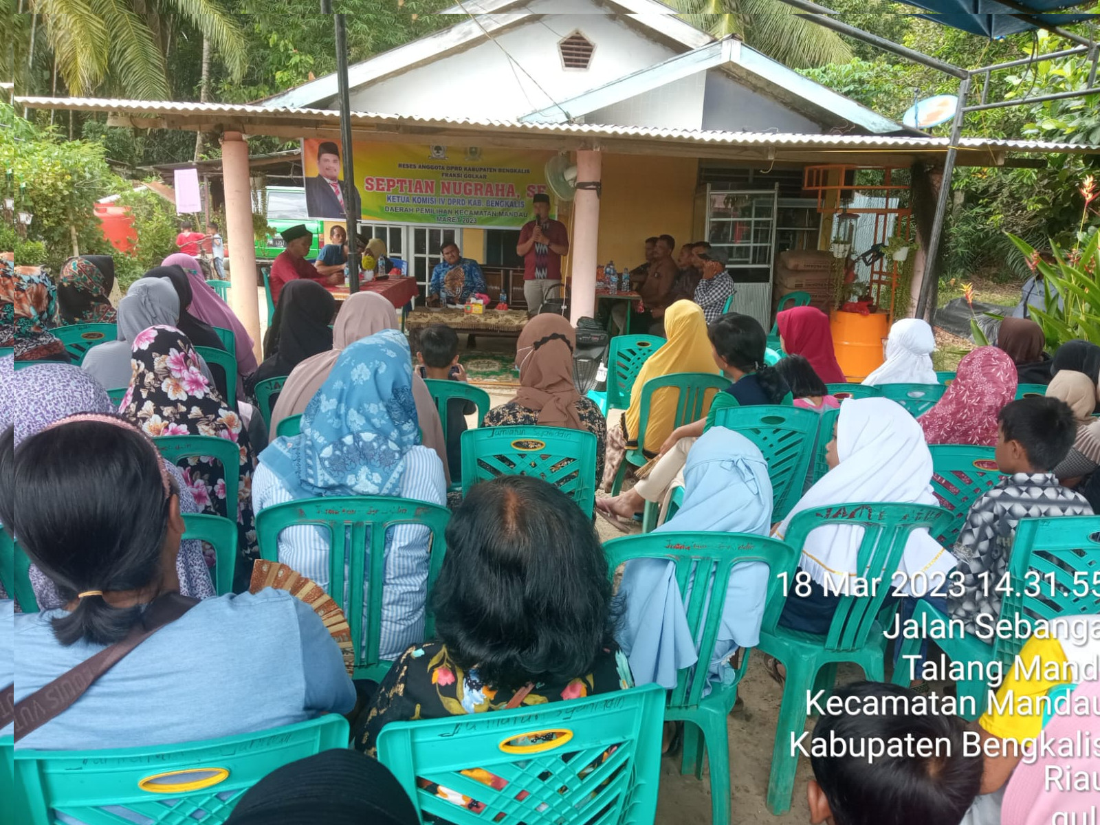 Reses di Kelurahan Talang Mandi, Anggota DPRD Kabupaten Bengkalis Septian Nugraha disambut Tokoh Masyarakat