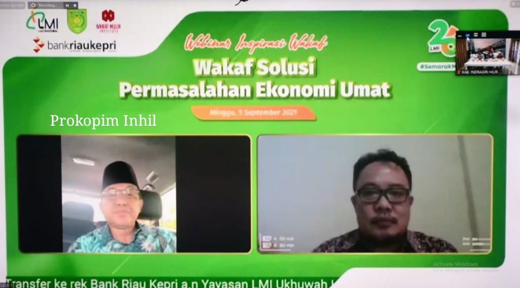 Bupati HM Wardan Ikuti Webinar Inspirasi Wakaf Solusi Permasalahan Ekonomi Umat