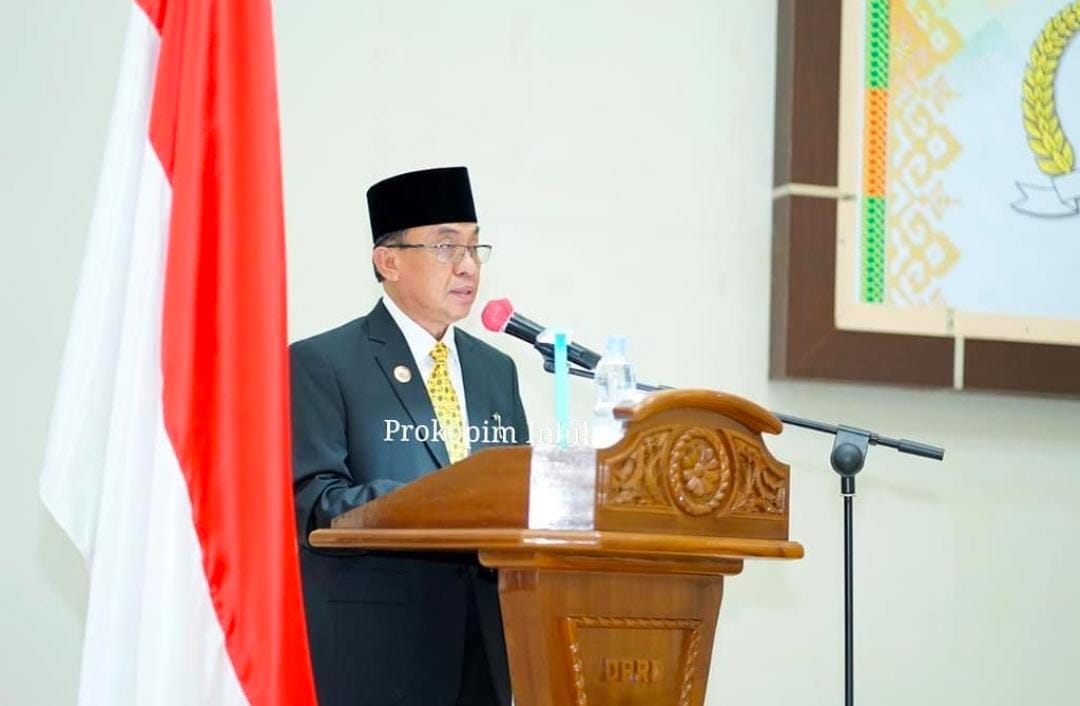 Bupati HM Wardan Hadiri Rapat Paripurna Ke-4 Masa Persidangan I Tahun Sidang 2021 di Kantor DPRD Inhil