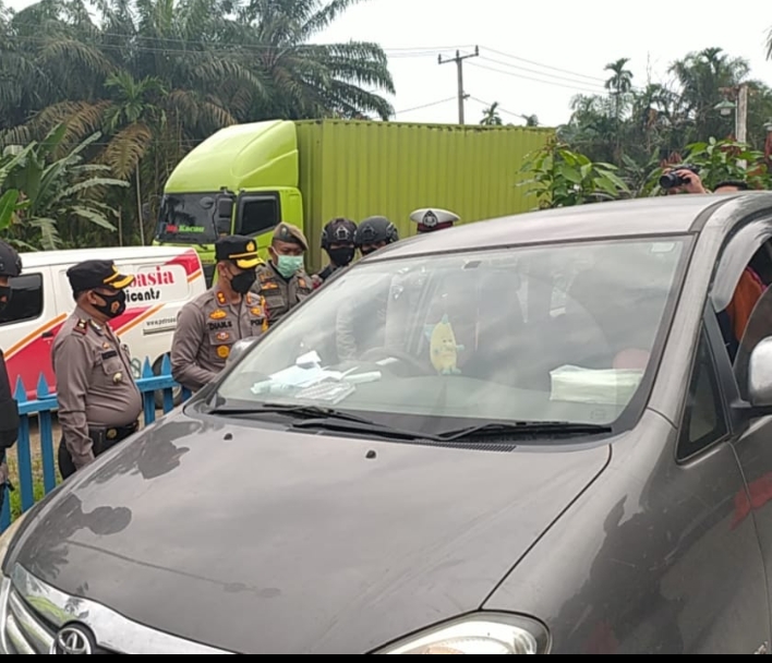 Larangan Mudik, Kapolres Inhil Turun ke Perbatasan Riau-Jambi